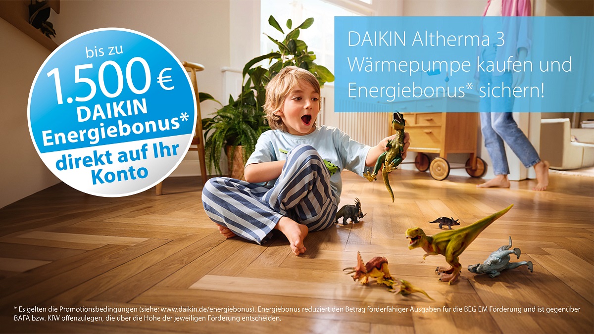 bis zu 1.500€ DAIKIN Energiebonus